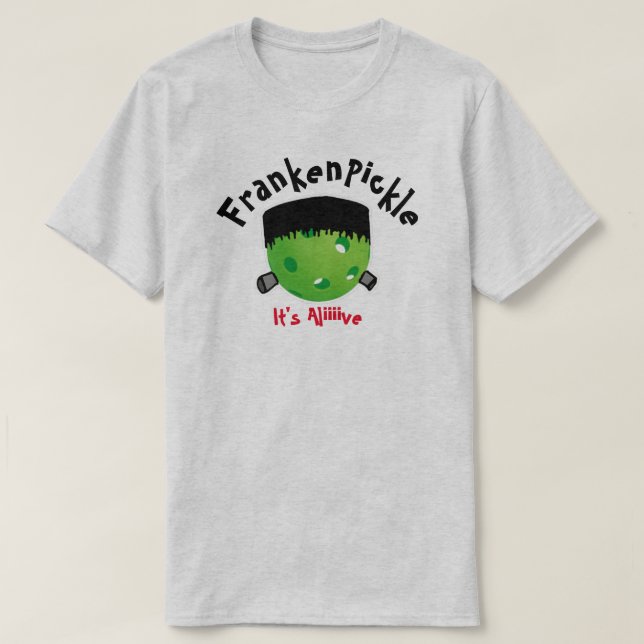 T-shirt Pickleball Halloween - FrankenPickle - It's Alive (Design devant)