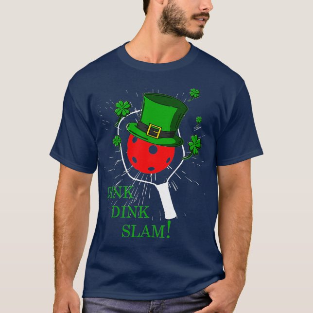 T-shirt Pickleball Jour de la Saint Patrick Leprechaun Din (Devant)