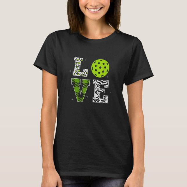 T-shirt Pickleball mignon Pour Femmes Dames I Love Pickleb (Devant)