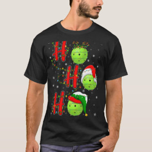 T-shirt Pickleball Noël Noël Hat Holiday Ho Ho Ho