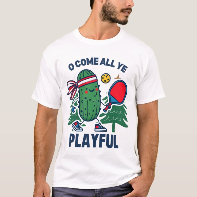 T-shirt Pickleball Noël O Venez Tous Vous Jouez (Devant)