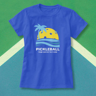 T-shirt Pickleball Palmier Tropical Soleil Votre Texte Per
