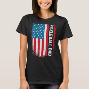 T-shirt Pickleball Papa America Us Drapeau Patriot Vintage