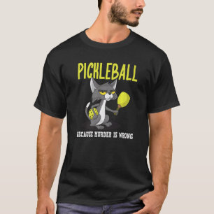 T-shirt Pickleball parce que le meurtre est faux Padel Cra