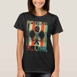T-shirt Pickleball Rétro Comme Un Champ Paddle, Ball, Net