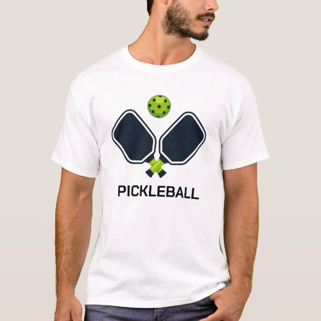 T-shirt Pickleball Stylisé cool avec Paddles et Ball Pic (Devant)