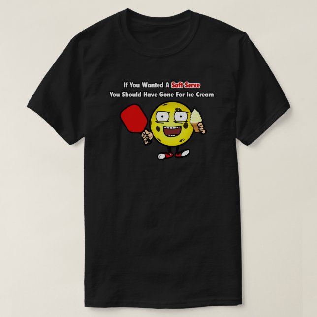 T-shirt Pickleball Vanilla Soft Sert Ball Jaune Drôle (Design devant)