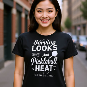 T-shirt Pickleball White Text Drôle cadeau personnalisé