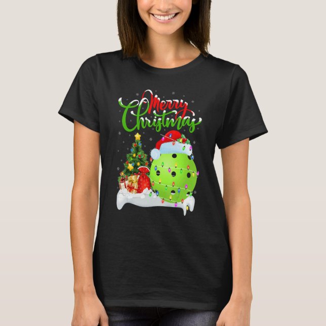 T-shirt Pickleball   Xmas Decorations Santa Pickleball Chr (Devant)