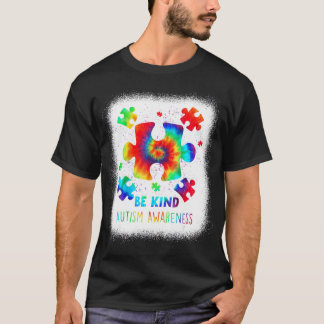 T-shirt Pièce Bleached Puzzle Be Kind Sensibilisation sur 