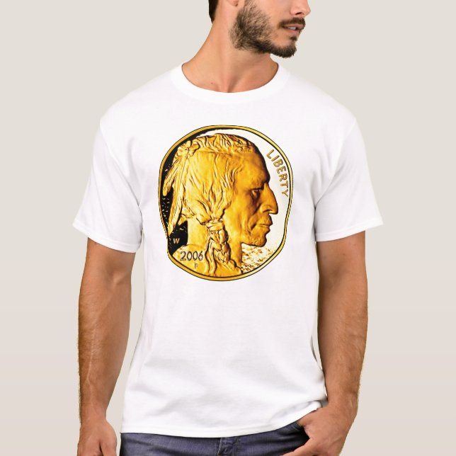 T-shirt Pièce de monnaie de Buffalo de l'or $50 (Devant)