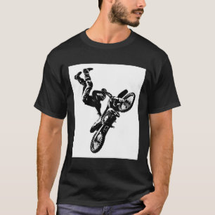 T-shirt Pièce De Pop De Vélo De Black And White