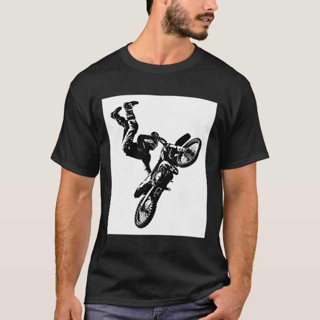 T-shirt Pièce De Pop De Vélo De Black And White (Devant)