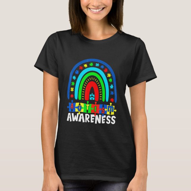 T-shirt Pièce de puzzle arc-en-ciel pour enfants Sensibili (Devant)