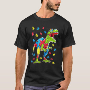 T-shirt Pièce de puzzle de dinosaure Sensibilisation à l'