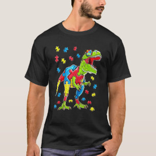 T-shirt Pièce de puzzle de dinosaure Sensibilisation à l'