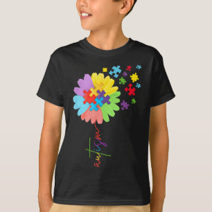 T-shirt Pièce de puzzle Tournesol de sensibilisation à l'a