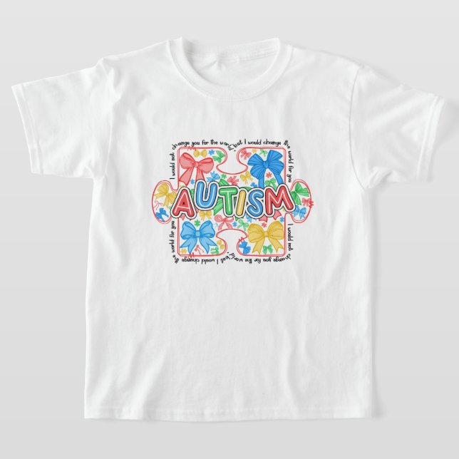 T-shirt Pièce de Sensibilisation sur l'autisme de fille Co (Poser)