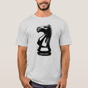 T-shirt Pièce d'échecs de chevalier noir