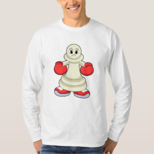T-shirt Pièce d'échecs Pion en boîte avec gants de boxe