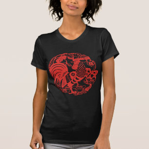 T-shirt Pièce en t 2017 de la femme B d'année de coq de