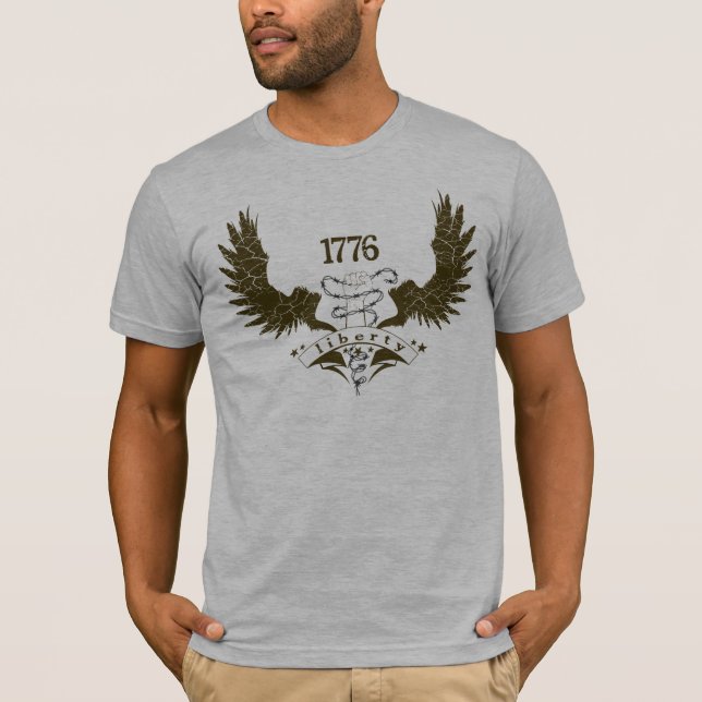 T-shirt Pièce en t américaine de graphique de liberté (Devant)