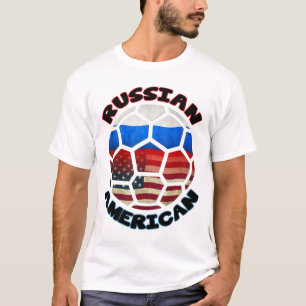 T-shirt Pièce en t américaine russe de ballon de football
