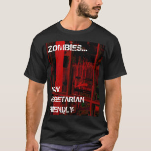 T-shirt Pièce en t amicale végétarienne de zombis