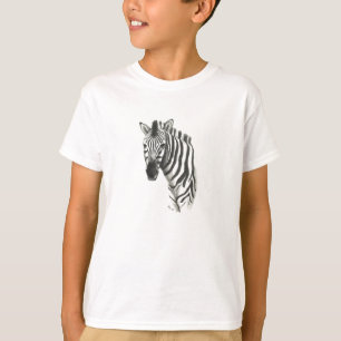 T-shirt Pièce en t blanche et noire de zèbre de sonnerie