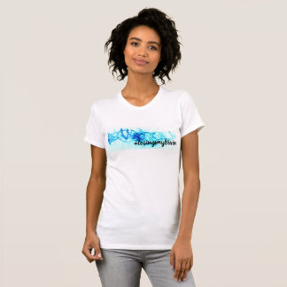 T-shirt Pièce en t Bleu-Blanche vive d'étincelle de LMB