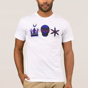 T-shirt pièce en t bleue de crâne