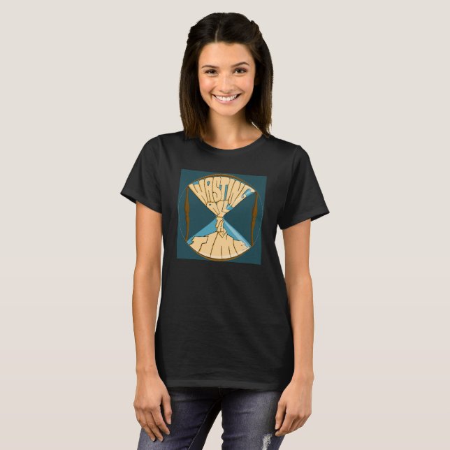 T-shirt Pièce en t bleue de logo (Devant entier)