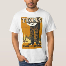 Pièce en t classique d'annonce de voyage du Texas