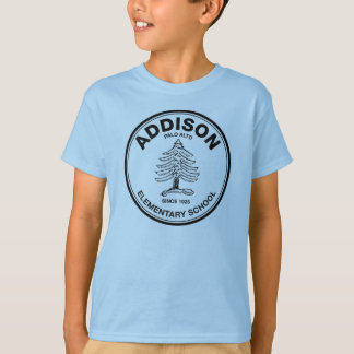 T-shirt Pièce en t colorée d'enfants, logo noir d'Addison