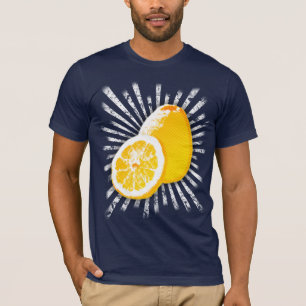 T-shirt Pièce en t comique d'éclaboussure de citron