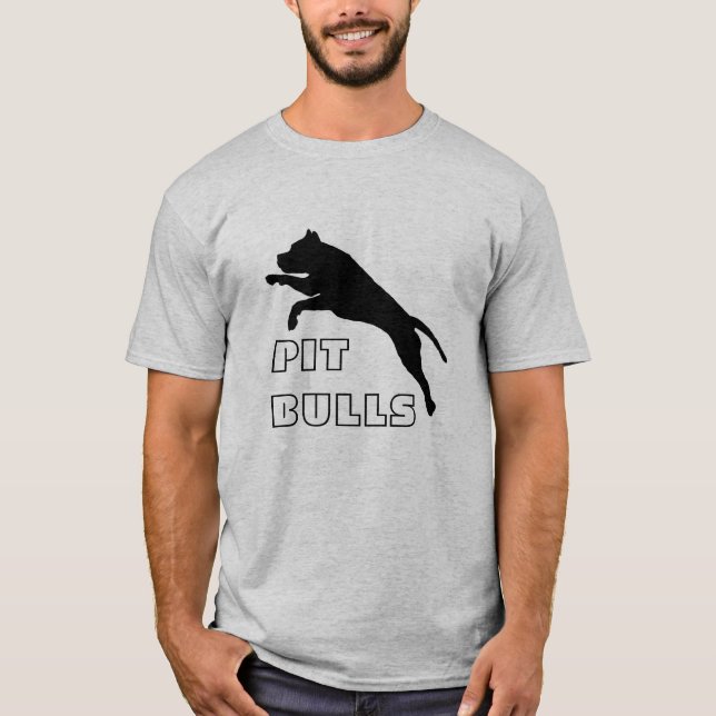 T-shirt Pièce en t courte de douille de pitbull - (Devant)
