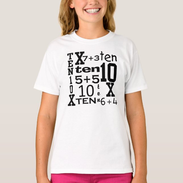 T-shirt Pièce en t d'ANNIVERSAIRE inspirée par MATHS de (Devant)