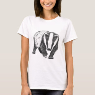 T-shirt Pièce en t d'art de blaireau de dames