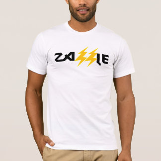 T-shirt Pièce en t de blanc de boulon de foudre de roche