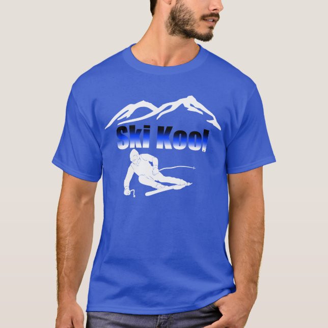 T-shirt Pièce en t de bleu royal de Kool de ski (Devant)