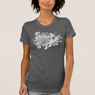 T-shirt Pièce en t de bouquet de dahlia