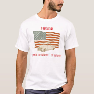 T-shirt Pièce en t de camion de drapeau américain