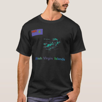 T-shirt Pièce en t de carte des Îles Vierges britanniques