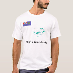 T-shirt Pièce en t de carte des Îles Vierges britanniques
