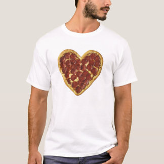 T-shirt Pièce en t de coeur de pizza