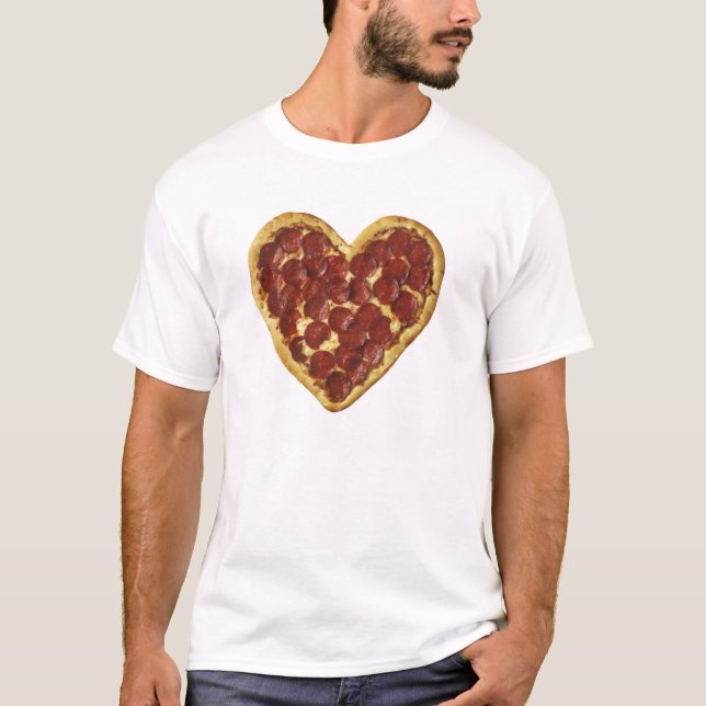 T-shirt Pièce en t de coeur de pizza (Devant)
