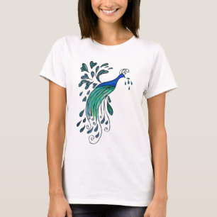 T-shirt Pièce en t de conception de paon