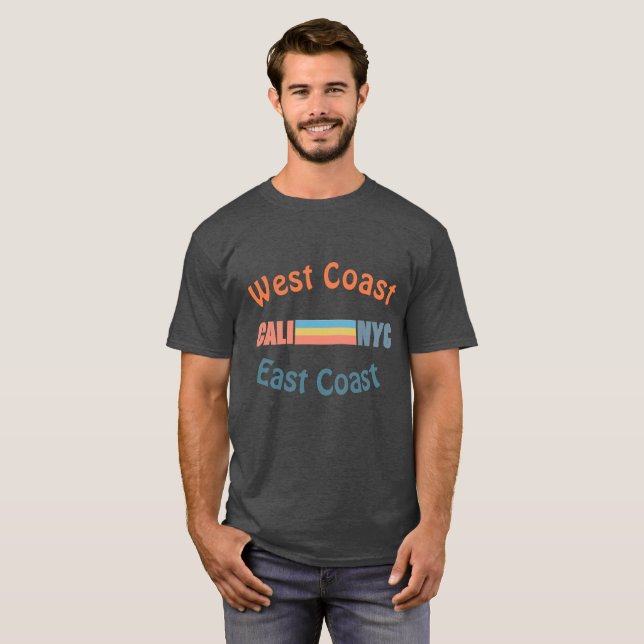 T-shirt Pièce en t de côte ouest de côte est (Devant entier)