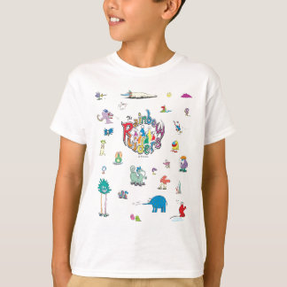 T-shirt Pièce en t de créatures de cavaliers d'arc-en-ciel