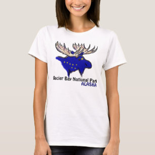T-shirt Pièce en t de dames de drapeau de l'Alaska de par